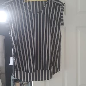 Black and White Striped Blouse